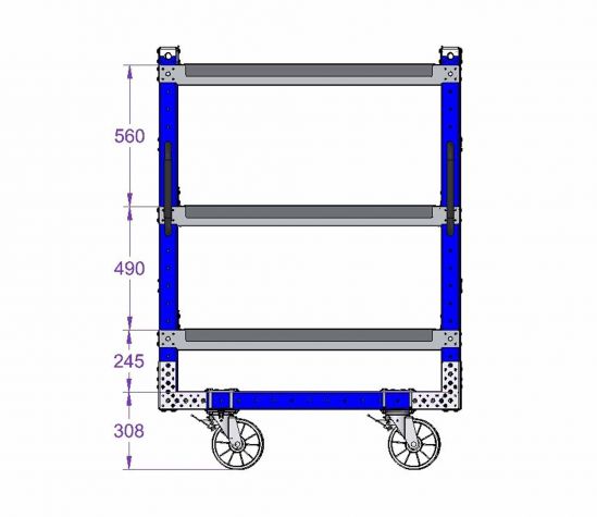 Flow Shelf Push Cart - 770 x 1190 mm