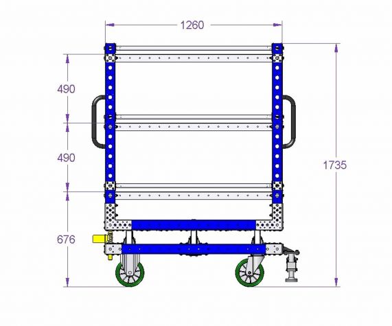 Rotating Shelf Cart - 1260 x 1260 mm